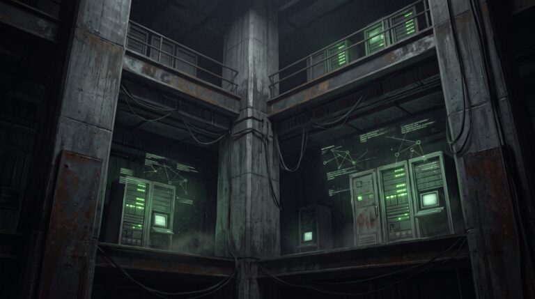 Green-lit servers in a decaying industrial data centre